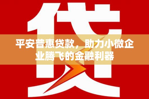 长宁平安普惠贷款，助力小微企业腾飞的金融利器