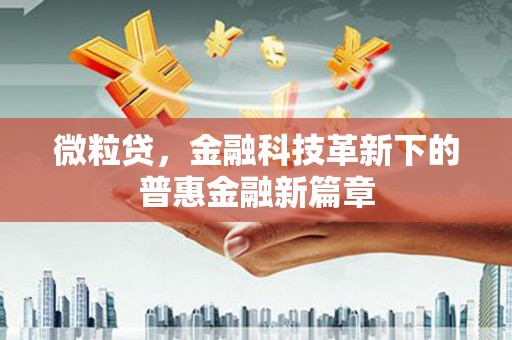 长宁微粒贷，金融科技革新下的普惠金融新篇章